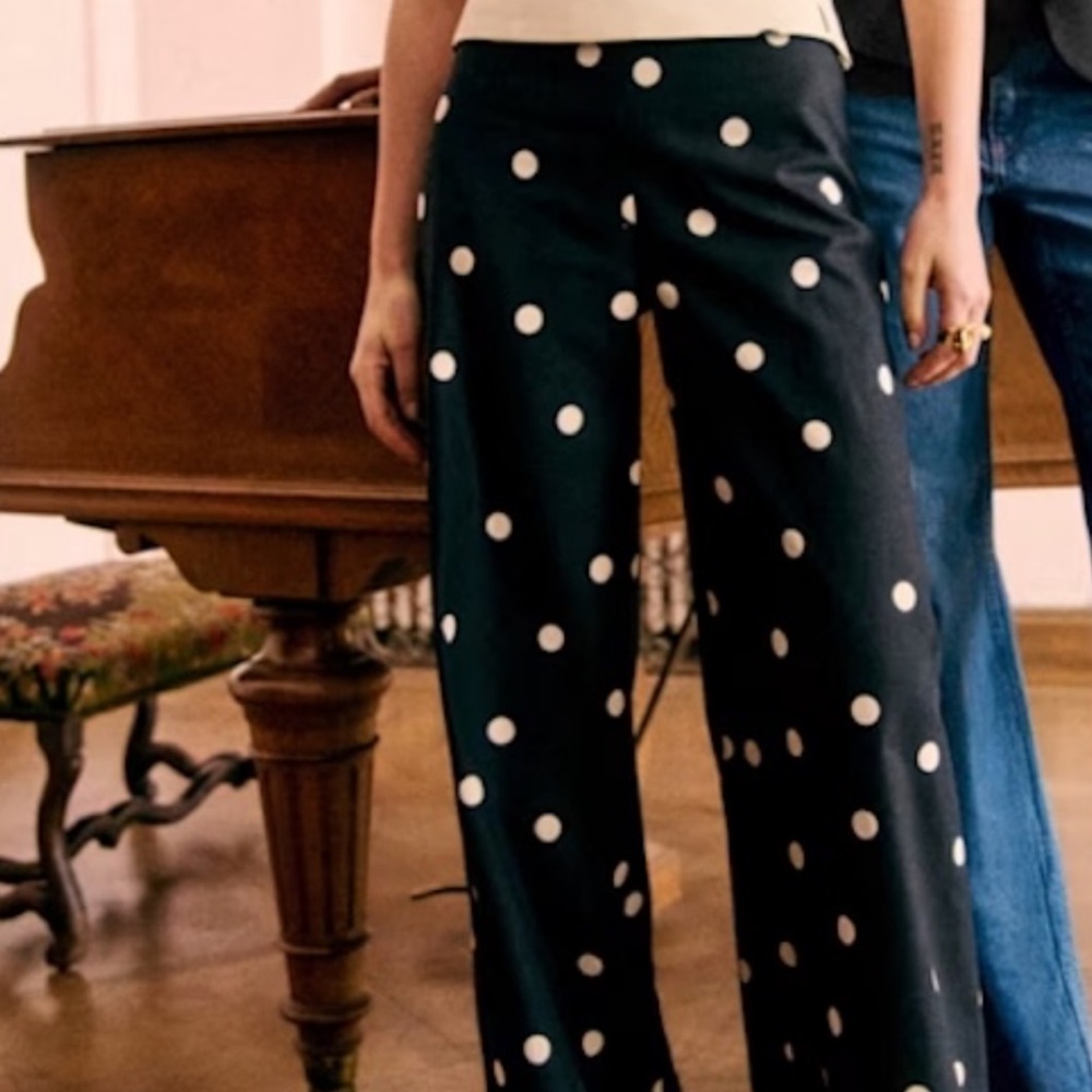 Sezane Strapless Polka Dot Jumpsuit in Cream and Black - Picture 4 of 4